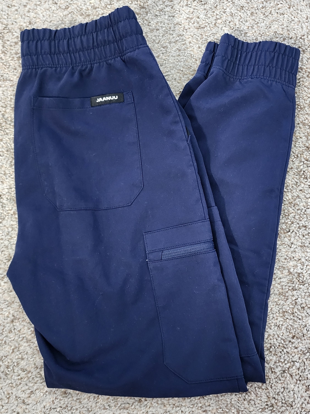 Jaanuu Women's Dark Navy Cargo Scrub Pants